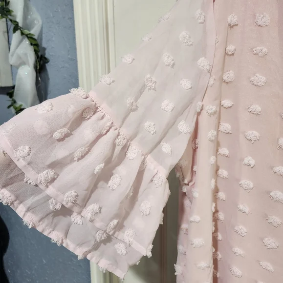 💚 3/$10 Belongsci Pink Textured Dress Size XXL - Picture 2 of 11